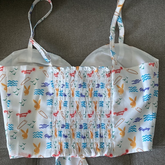 Pin Up Style Playboy Bunny Crop Top - Picture 3 of 3